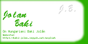 jolan baki business card
